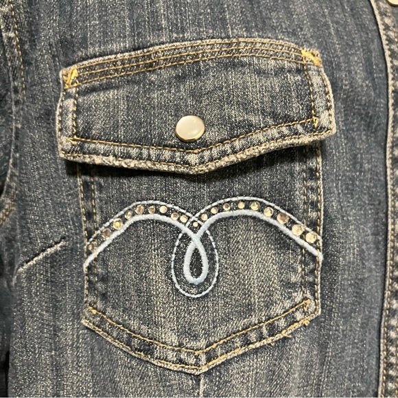 Petrol Jeans Ashley Embellished Denim Snap Shirt - Picture 6 of 12